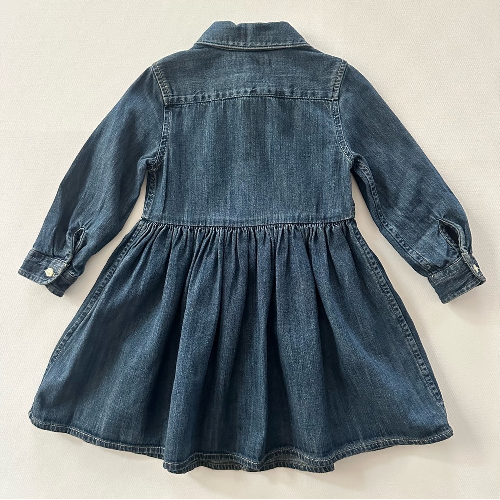 Ralph Lauren 12 Months Baby Girl Denim Long Sleeve Dress NWT - Picture 4 of 4
